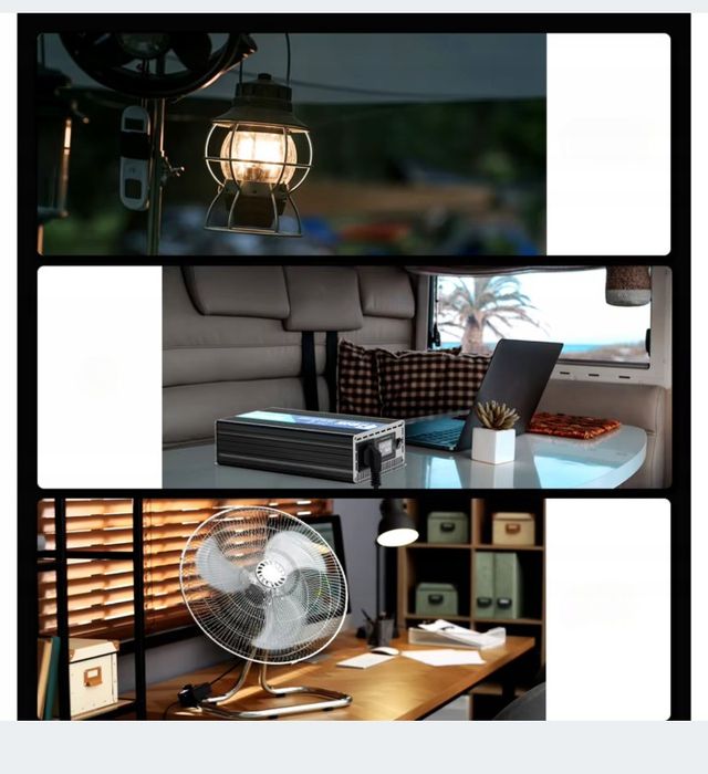 Przetwornica Napięcia Czysty SINUS Samochodowa Konwerter DC/AC 12V 230