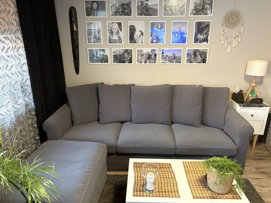 Sofa GRÖNLID z dużą pufą