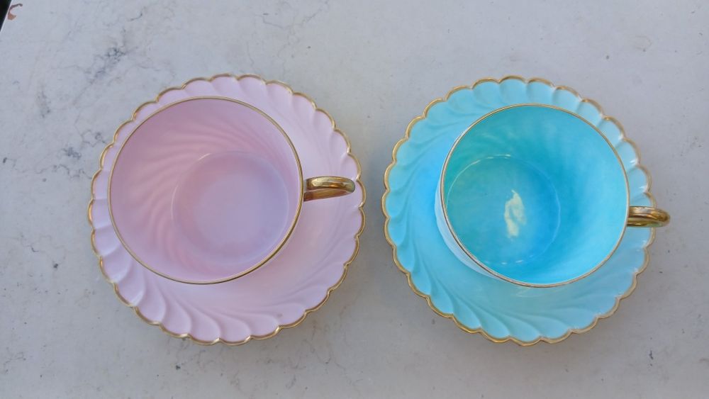 Par de Chávenas de Chá Haviland Limoges – Vintage (Casa Aliança)