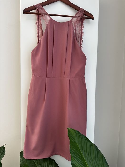 NLY Trend nowa sukienka na wesele 40 rózowa pudrowa koronka L