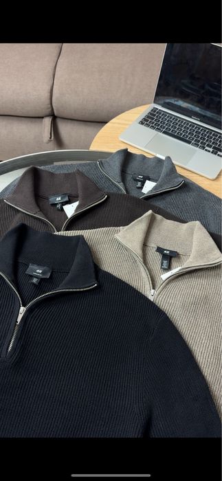 Чоловіча кофта H&M з горлом на замку / В'язаний светр zip / Новий
