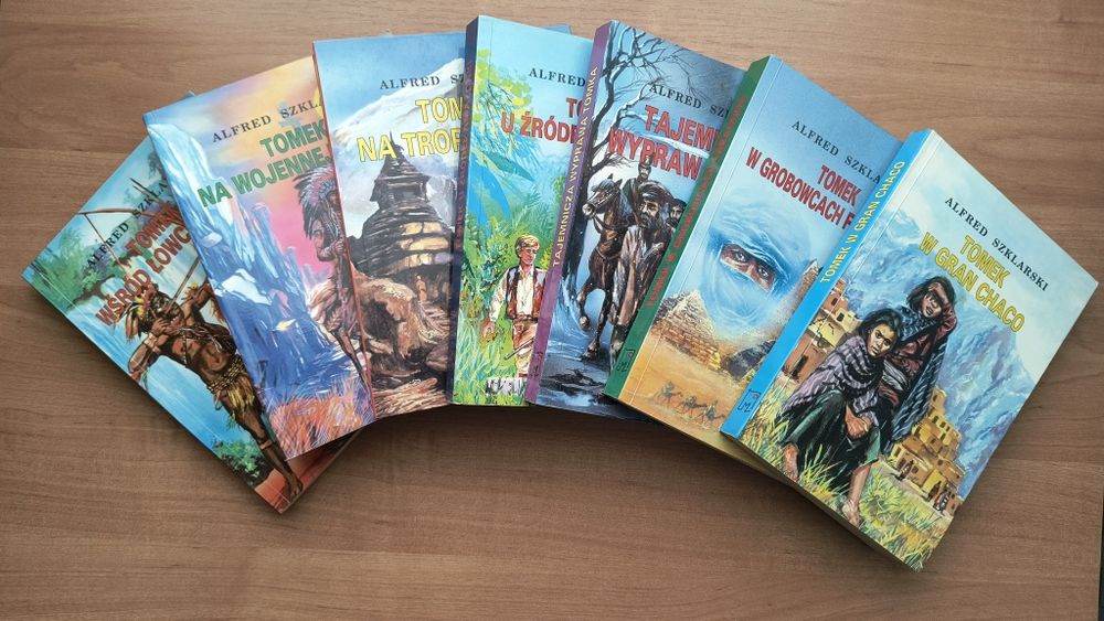 Książki o przygodach Tomka autorstwa Alfreda Szklarskiego, 7 szt.
