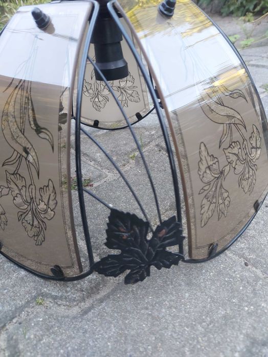 Lampa z lat 90 z witrażami szklana