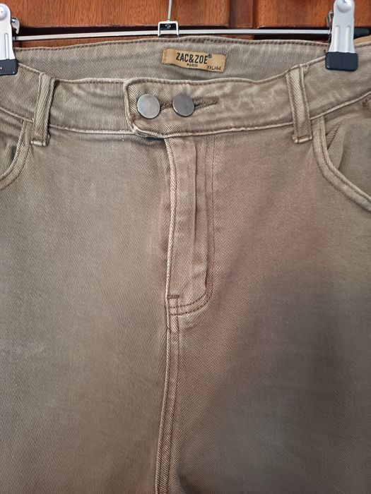 Calça de ganga castanho claro