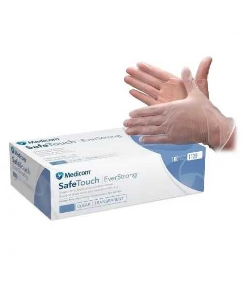 Рукавички вінілові неопудрені Medicom розмір S/M/L (50 пар) прозорі