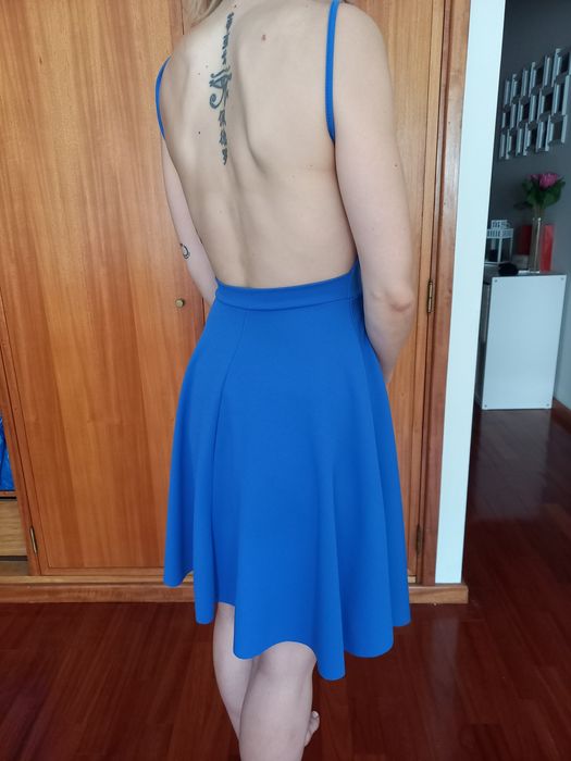 Vestido curto azulão
