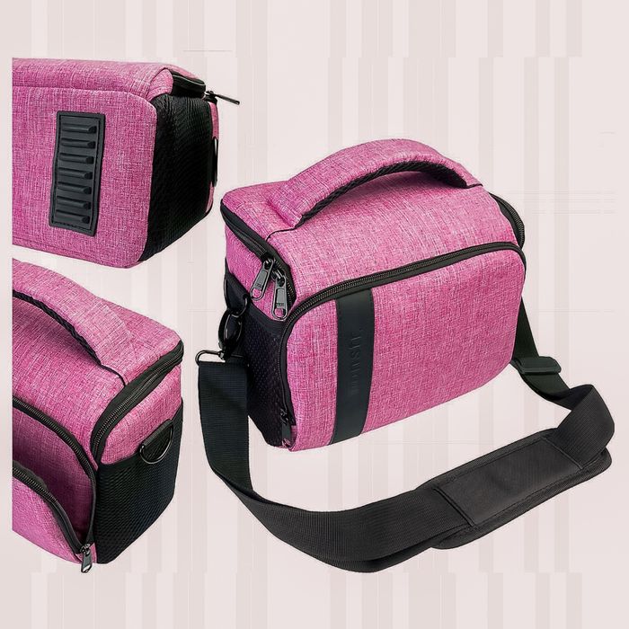 Рожева протиударна фотосумка нова з дощовиком