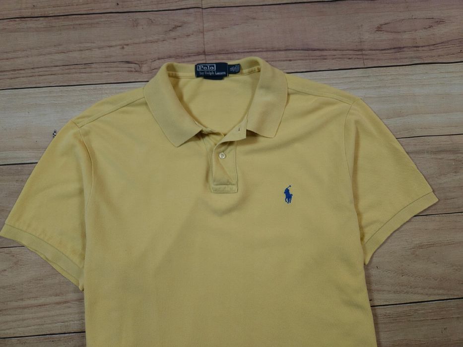 POLO RALPH LAUREN Koszulka Polo Męska Żółta Logowana r. XL