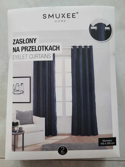 Welurowe zasłony na przelotkach 2pak