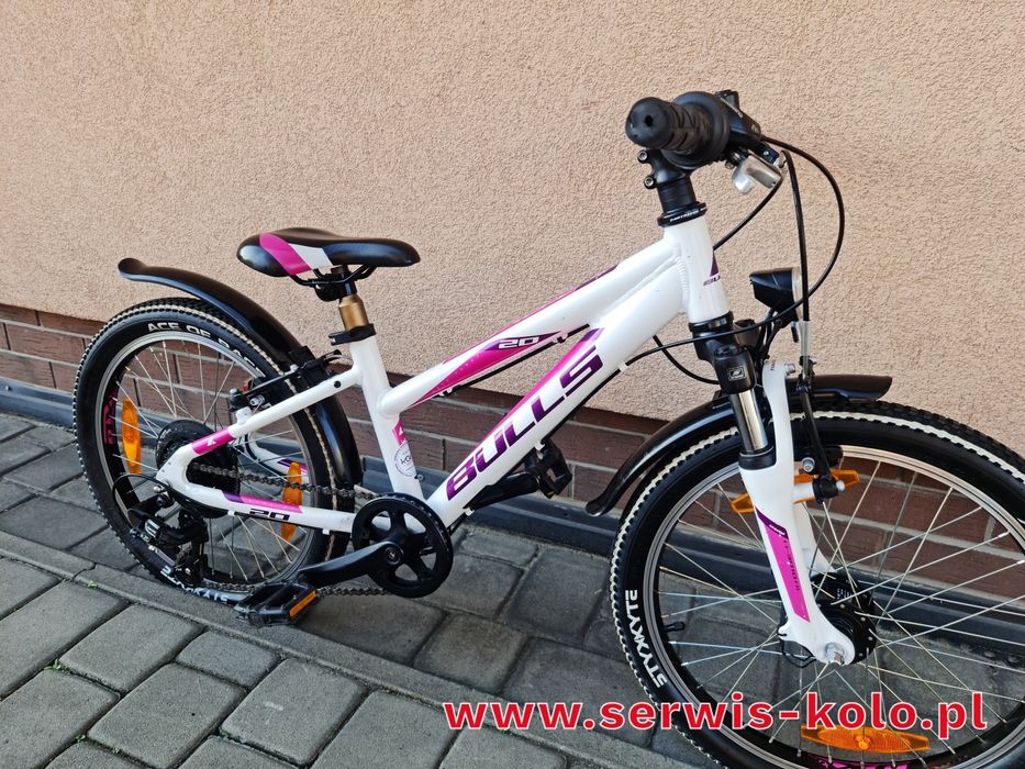 Rower dziecięcy dziewczęcy BULLS koła 20 SHIMANO aluminium rabat WYSYŁ
