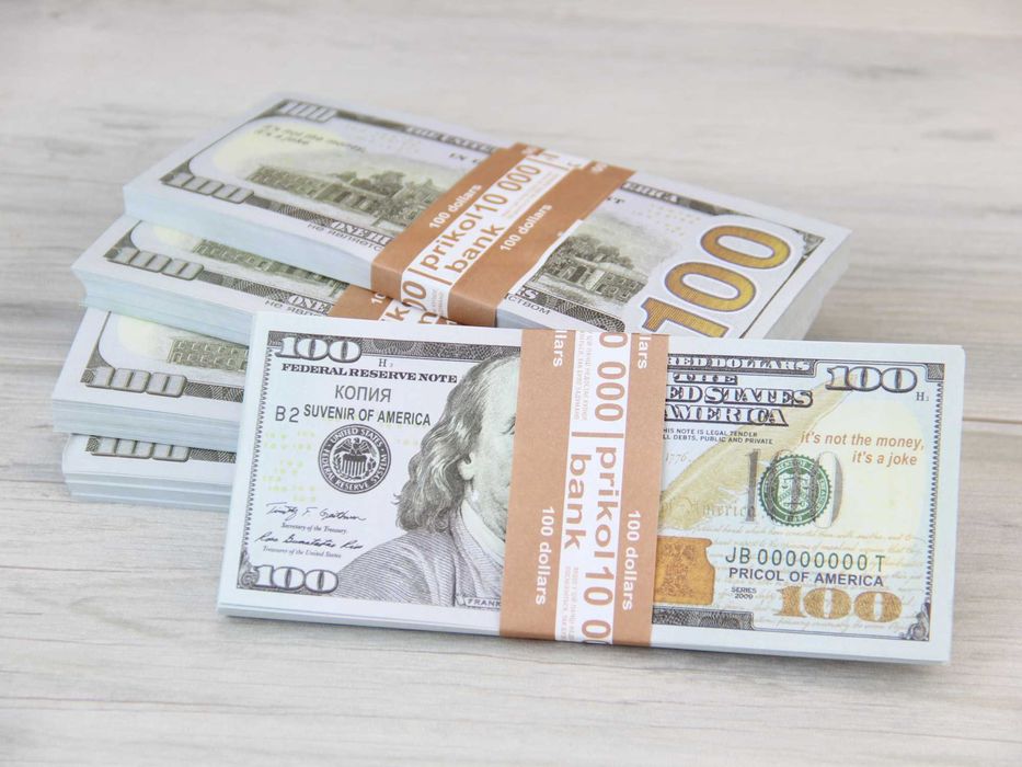 Сувенирные деньги  100$  Банк приколов (комплект 10 пачек)