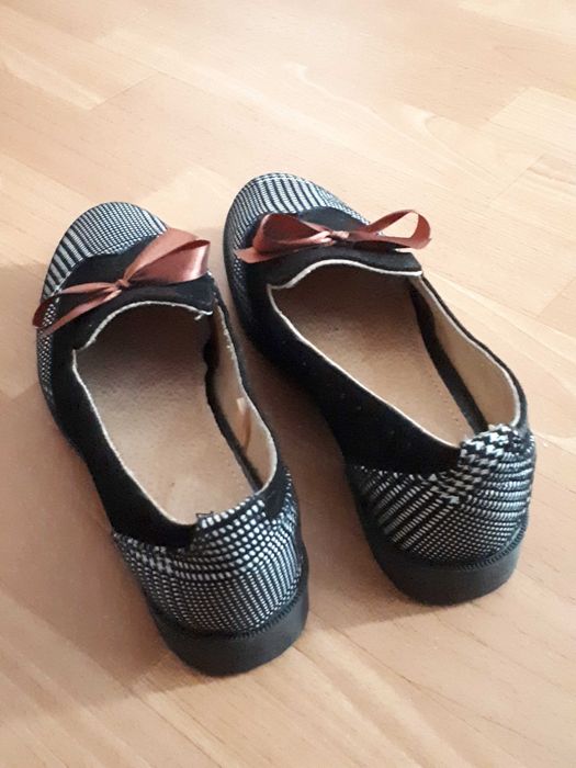 Buty LOFT37 Mokasyny skóra czarno-biale r.38
