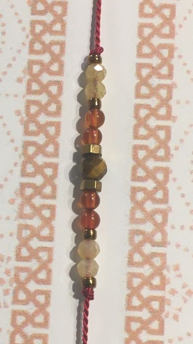 Bastet bransoletka bliźnięta znak zodiaku cytryn jedwab