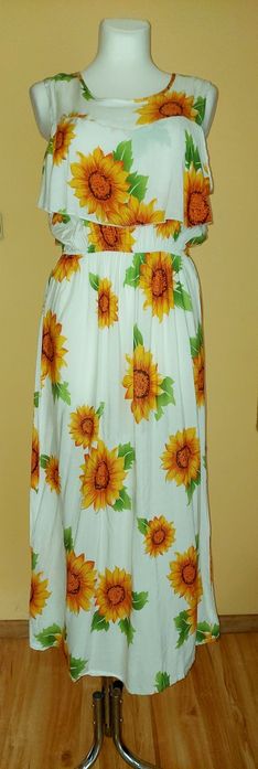 Sukienka,bawełna XL,z falbaną typu motyl P-A