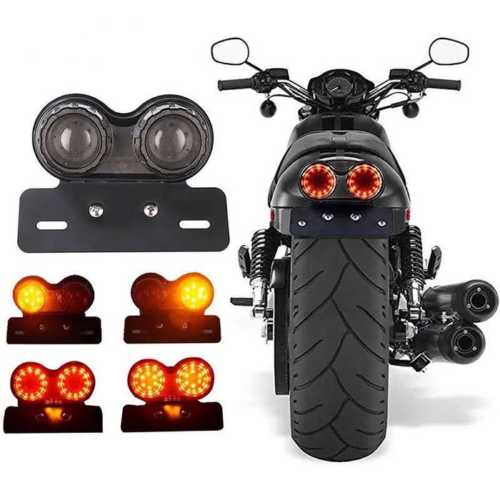 Dual LED Rear Taillight with Turn Signal for Cafe Racer