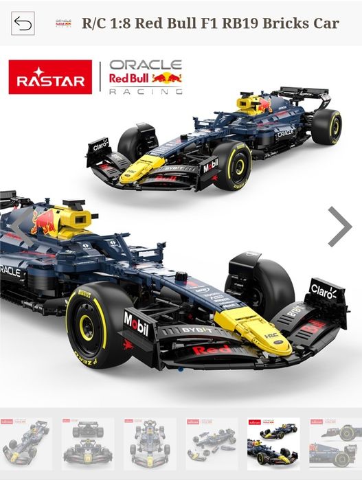 Oracle Red Bull Racing RB19 1:8 Ciemnoniebieskie Mega Klocki - Nowe