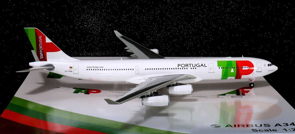 TAP Air Portugal Airbus A340-312 CS-TOA escala 1:200 super raro