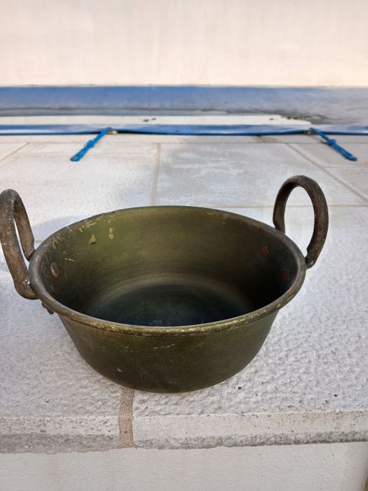 Tachos antigo bacia de cobre