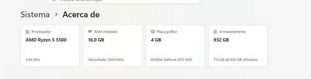 PC Gaming Ryzen 5 5500 + GTX 1650 + 16GB RAM | 1TB | Com Caixas e Periféricos
