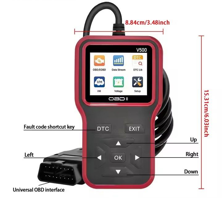 OBD II Scanner Diagnóstico Auto, lê e apaga códigos de erro. Novo