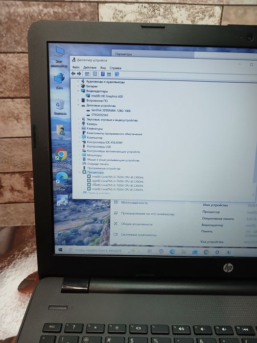 Ноутбук HP 250 G6 15.6" Full HD / Core i3-7020U / 8GB DDR4 / SSD 128GB + HDD 320GB