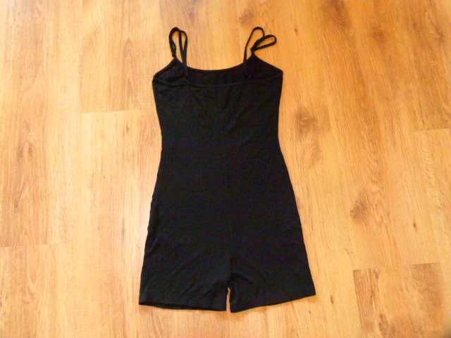 Shein kombinezon lato czarny na szelkach lejący materiał  rozm 34 XS