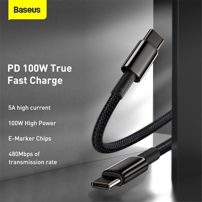 Cabo Baseus 100W USB C 2M