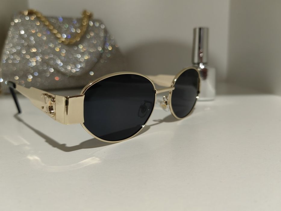 złote eleganckie okulary nowe