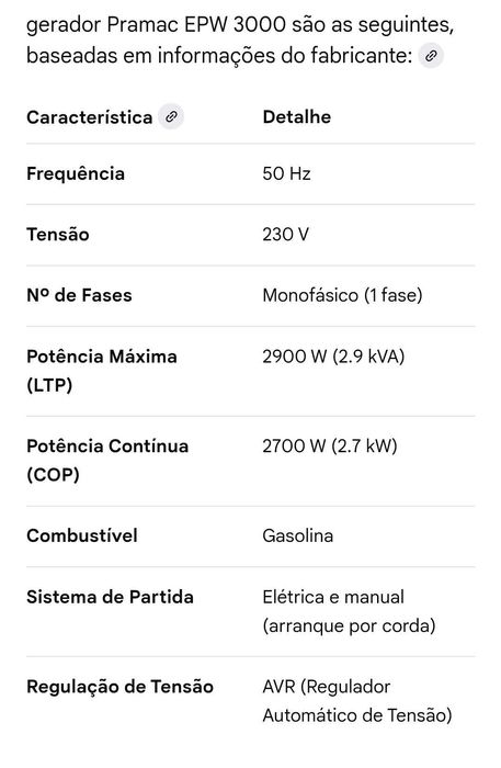 Vendo gerador Pramac EPW 3000