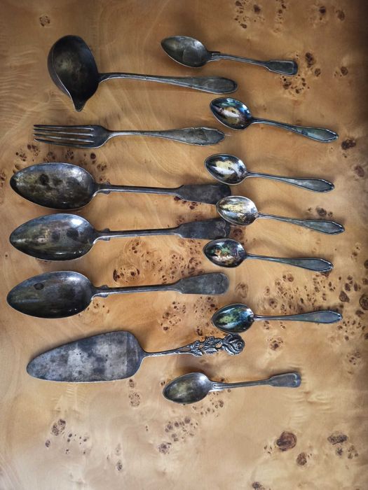 Zabytkowe sztućce posrebrzane- WMF, BSF, Auerhahn, Antiko,  Solingen