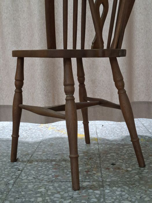 Conjunto 4 Cadeiras  Vintage 80's Madeira Maciça