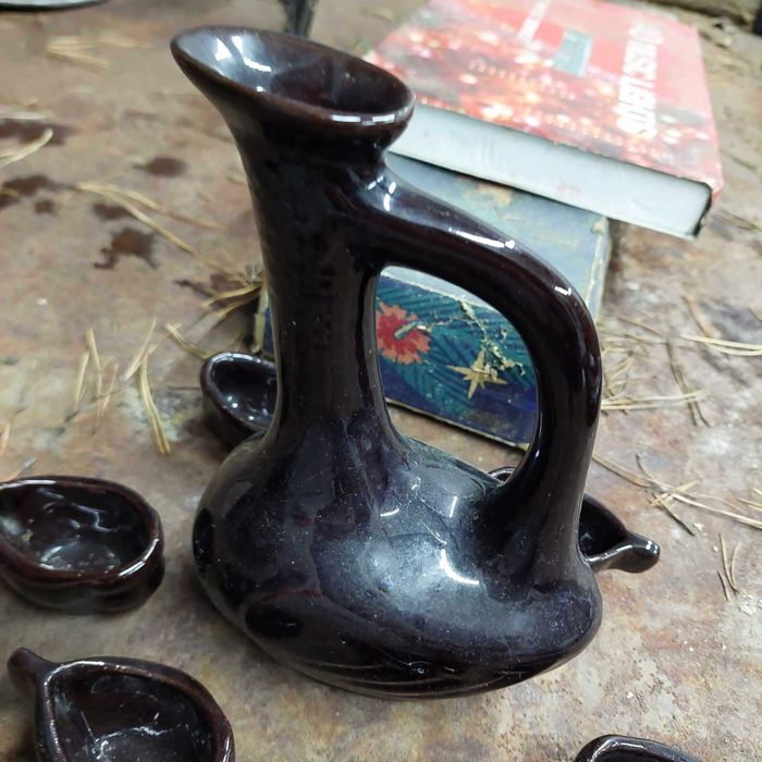 Zestaw porcelana antyk PRL KACZKA + filiżanki