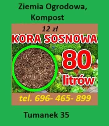Kora Sosnowa 80l, Ziemia Ogrodowa -Tumanek