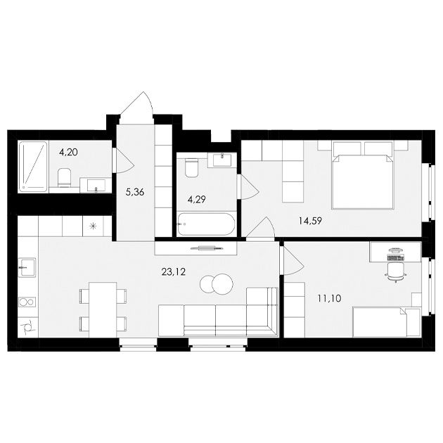 Продаж 2кімнатної квартири.Етап здачі.забудовник Avalon Holiday One
