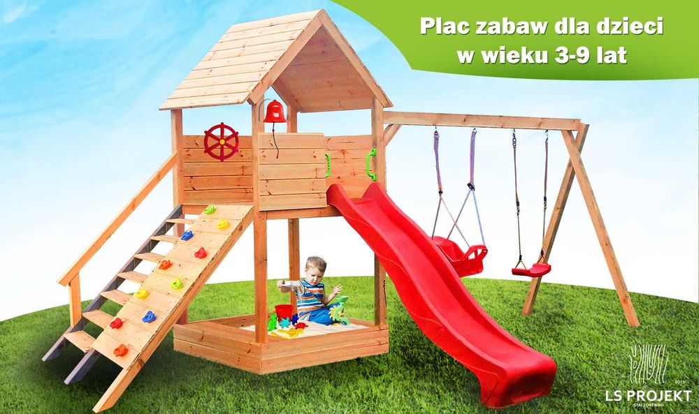 Plac zabaw domek dla dzieci huśtawki zjeżdżalnia wspinaczka‼️gwarancja