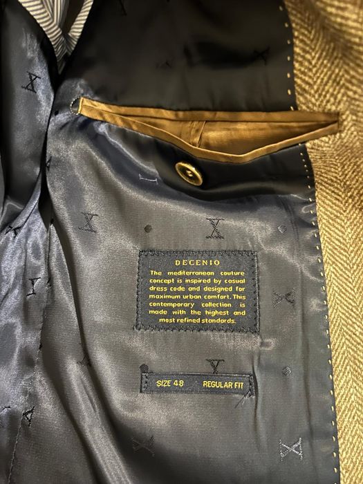 Blazer Castanho Padrão Espinha Decenio