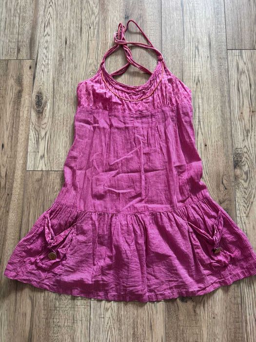 Krótka sukienka Bershka S XS różowa neonowa
