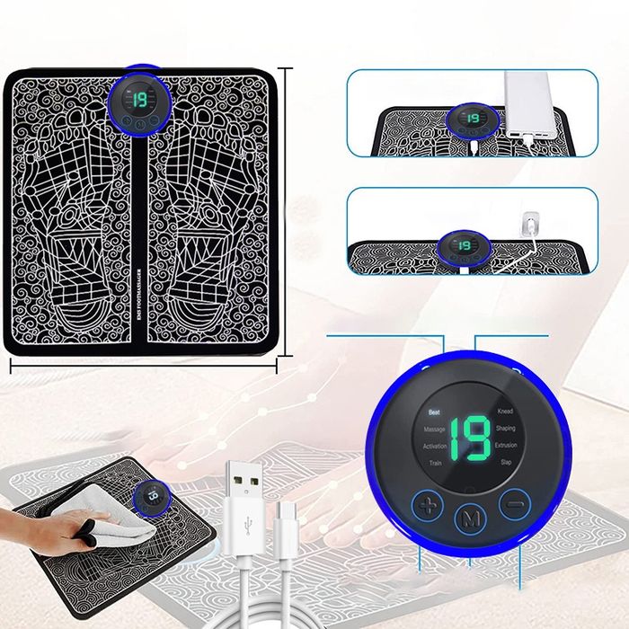 Masażer EMS do stóp - mata do relaksu - elektromasażer - akumulatorowy
