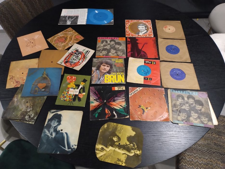 Stare płyty winylowe PRL pocztówki winylowe grafika  ZESTAW