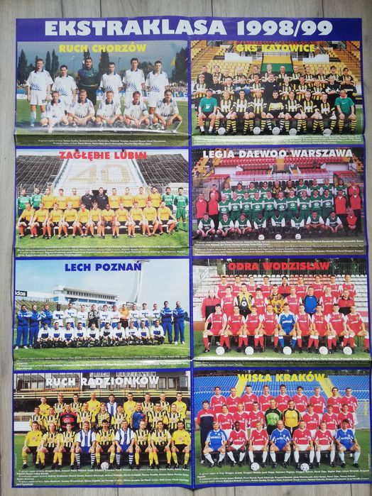 Rozkładany folder drużyn ekstraklasy - sezon 1998/99