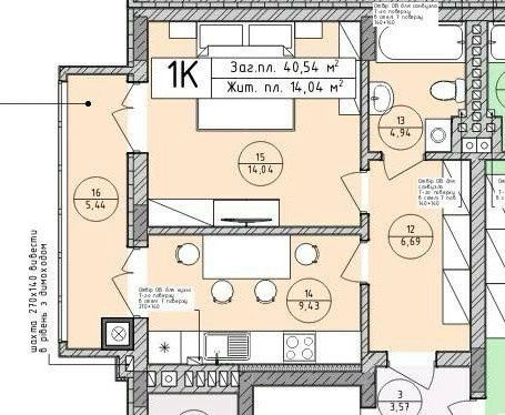 Без комісії! Продам 1-но кім. квартиру вул.Бережанська ЖК Лісова оселя