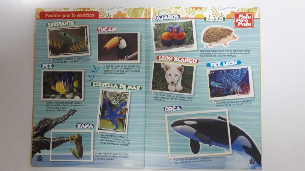 Caderneta de cromos pelo, pico, pata - Completa