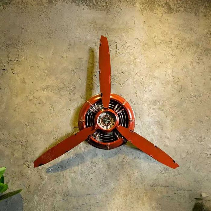 Metalowy zegar w stylu VINTAGE w kształcie śmigła samolotu OKAZJA !