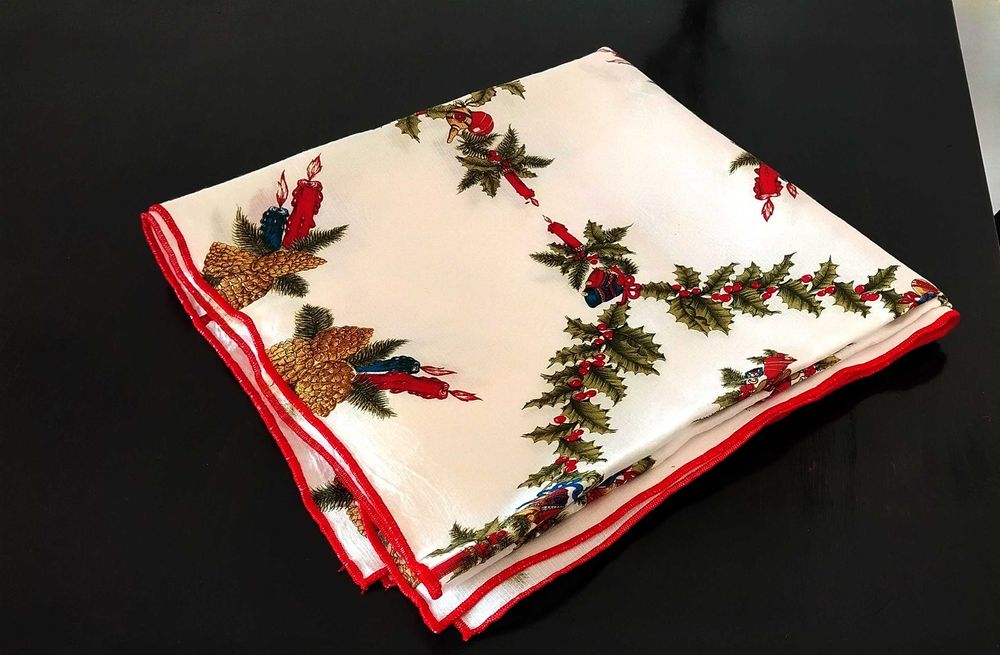 Toalha de mesa natal e pequeno maperon pai natal