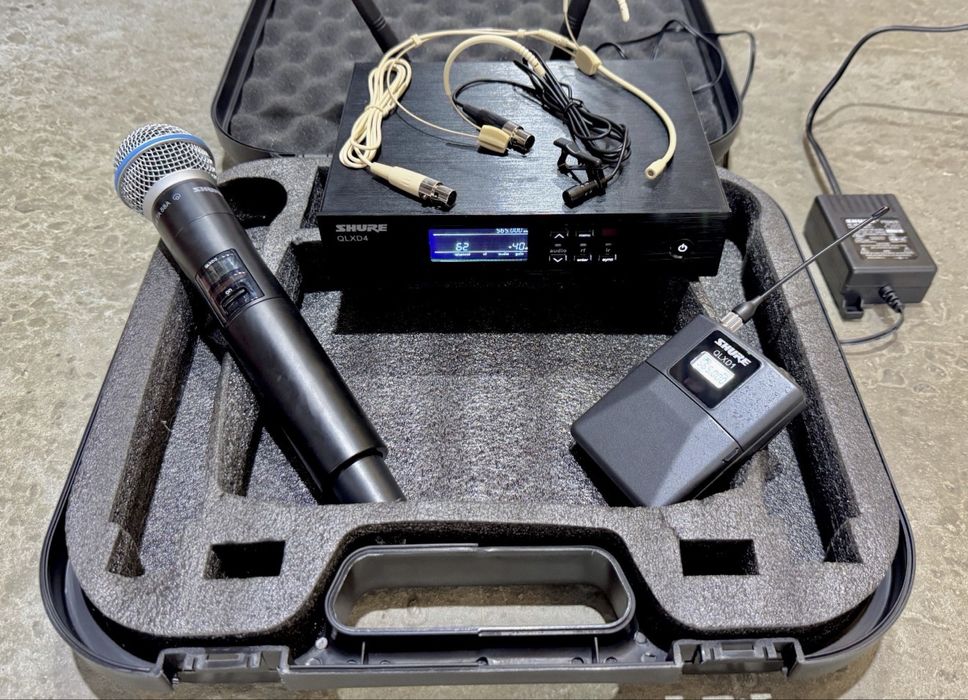 Радіосистема Shure QLXD Beta58,ручний мікрофон,гарнітура,петличка,кейс
