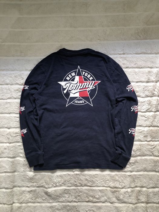 TOMMY JEANS (S) Hilfiger лонгслив мужской темно-синий оригинал