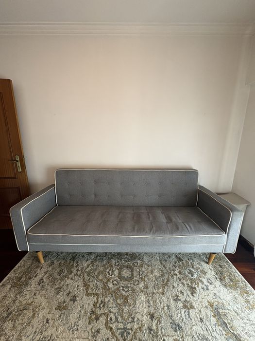 Sofá-cama cinzento