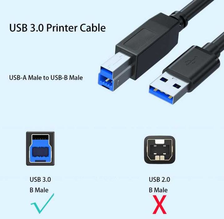 Cabo Aisens USB 3.0 Impressora Tipo A/Macho - B/Macho - 3 Metros64740323080833121