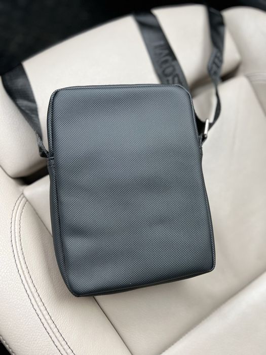 Чоловіча сумка Lacoste чорна через плече | стильна месенджер | нова