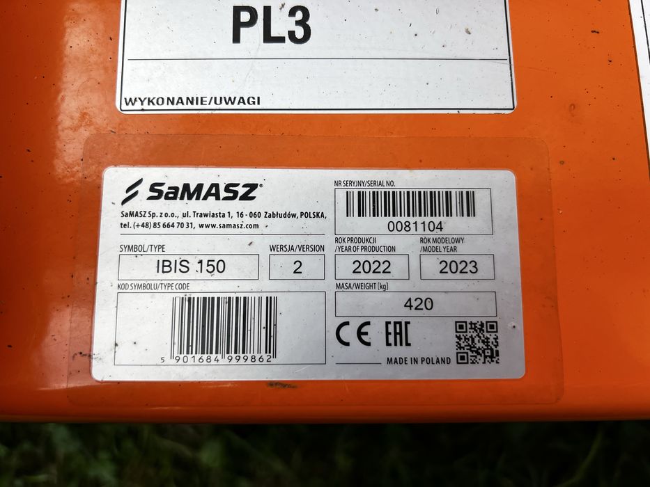 Kosiarka bijakowa zbierająca z koszem  Samasz Ibis 150 ( nie PERUZZO )